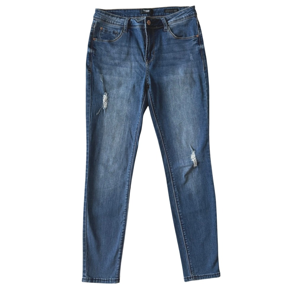 Kensie Effortless Ankle‎ Mid Rise Distressed Skinny Jeans Medium Wash Size 4/27